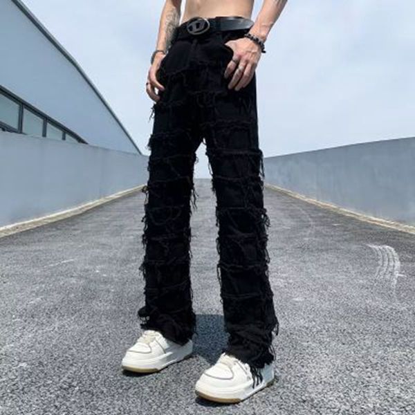 mens jeans jeans pants black hole ripped hip hop straight vintage denim trousers hiphop retro washed men pants y2k 230721, Blue 
mens jeans jeans pants black hole ripped hip hop straight vintage denim trousers hiphop retro washed men pants y2k 230721, Blue