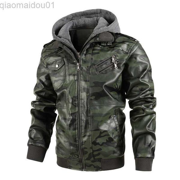 men's leather faux leather men hooded leather jackets camouflage casual leather coats new male street wear motorcycle leather jackets h, Black
men's leather faux leather men hooded leather jackets camouflage casual leather coats new male street wear motorcycle leather jackets h, Black