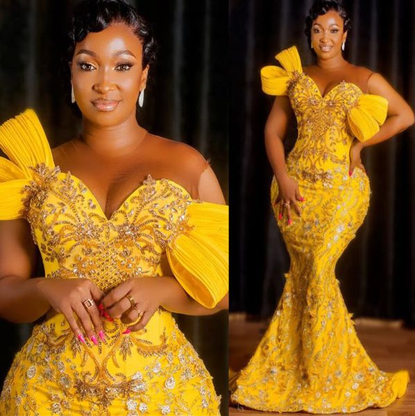 2023 aso ebi mermaid yellow prom dress beaded crystals evening formal party second reception birthday engagement gowns dresses robe de soire, Black
2023 aso ebi mermaid yellow prom dress beaded crystals evening formal party second reception birthday engagement gowns dresses robe de soire, Black