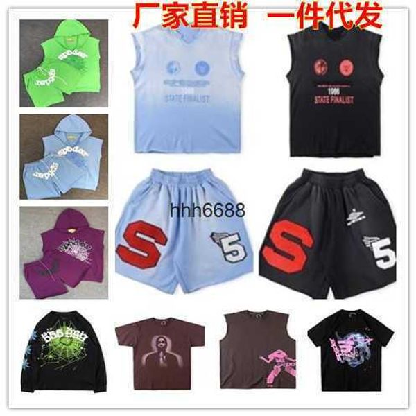 rsly men and women fashion short sleeve t-shirts batch sp5der 555555 sweatshirt embroidered oxhorn vest shorts set with, White
rsly men and women fashion short sleeve t-shirts batch sp5der 555555 sweatshirt embroidered oxhorn vest shorts set with, White
