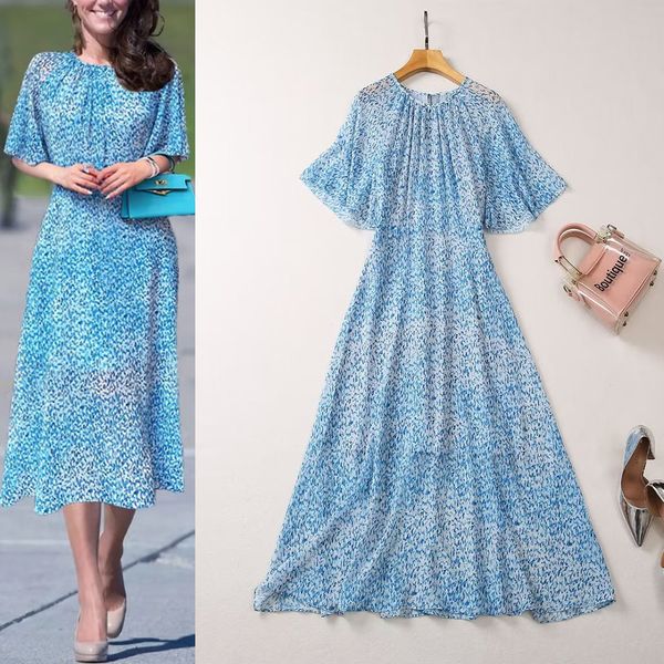 high-quality 2023 summer runway style printed long dress, Black 
high-quality 2023 summer runway style printed long dress, Black