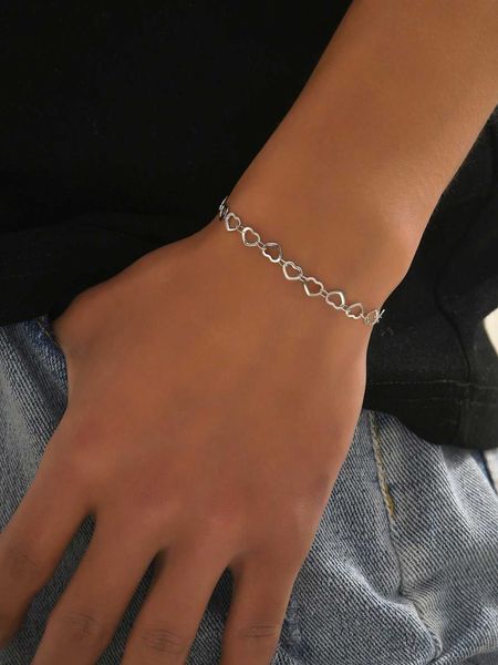 1pc fashion stainless steel heart decor bracelet for women for daily decoration, Golden;silver
1pc fashion stainless steel heart decor bracelet for women for daily decoration, Golden;silver