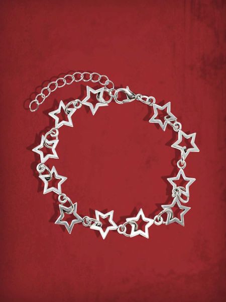grunge punk 1pc fashion copper alloy star decor bracelet for women for daily decoration, Golden;silver
grunge punk 1pc fashion copper alloy star decor bracelet for women for daily decoration, Golden;silver