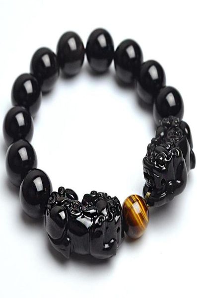 natural stone black obsidian bracelet with tiger eye and double pixiu lucky brave troops charms women men jewelry beaded strands1162742
natural stone black obsidian bracelet with tiger eye and double pixiu lucky brave troops charms women men jewelry beaded strands1162742