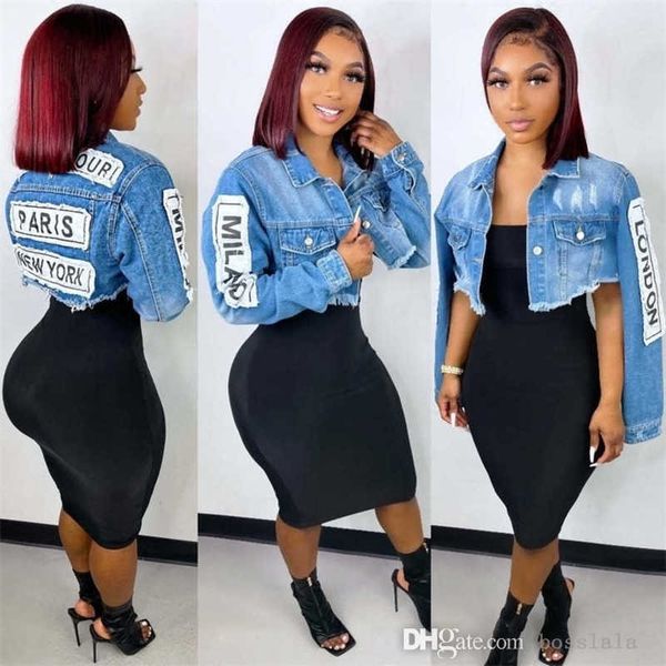 spring autumn women jacket jeans coat designer coats cut mini denim jackets for ladies, Black;brown 
spring autumn women jacket jeans coat designer coats cut mini denim jackets for ladies, Black;brown