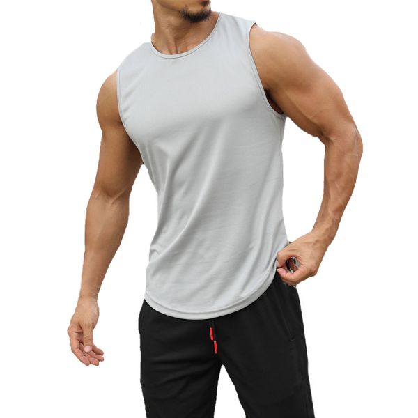 men' tank men sports summer breathable sleeveless round neck solid color running fitness for clothing 230721, White;black
men' tank men sports summer breathable sleeveless round neck solid color running fitness for clothing 230721, White;black