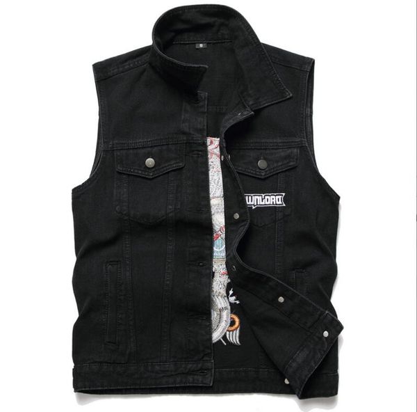 new men's embroidery jeans vest denim waistcoat men vests man sleeveless size 2xl, Black;white
new men's embroidery jeans vest denim waistcoat men vests man sleeveless size 2xl, Black;white