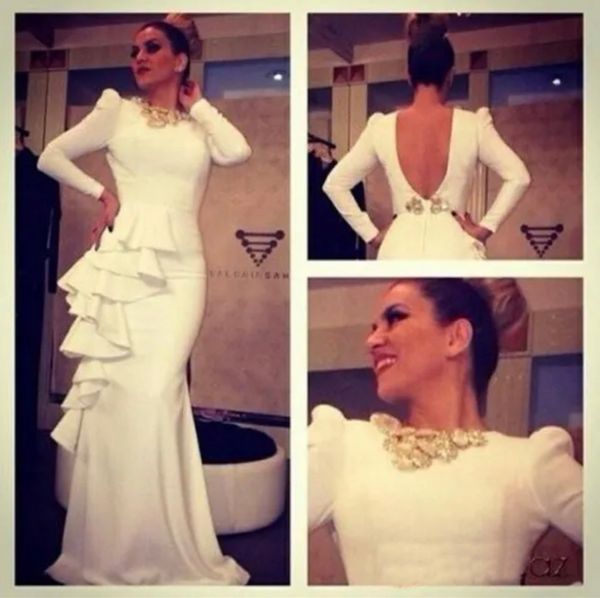 white long sleeve prom dresses mermaid backless sassy party gowns evening formal party second reception gowns dress, Black
white long sleeve prom dresses mermaid backless sassy party gowns evening formal party second reception gowns dress, Black