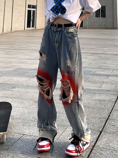 women's jeans retro streetwearflame print 2023 y2k blue fashion ripped wide leg pants hip hop gothic harajuku high waist women trousers
women's jeans retro streetwearflame print 2023 y2k blue fashion ripped wide leg pants hip hop gothic harajuku high waist women trousers