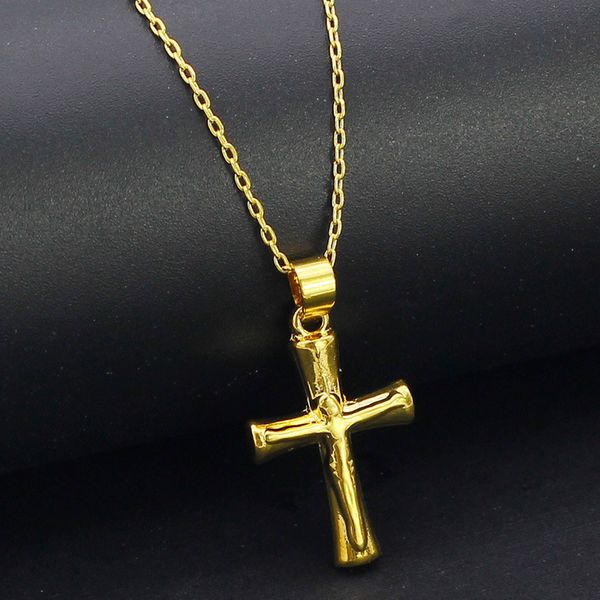 women men cross pendant chain 18k gold color fashion classic simple style crucifix jewelry gift, Silver
women men cross pendant chain 18k gold color fashion classic simple style crucifix jewelry gift, Silver