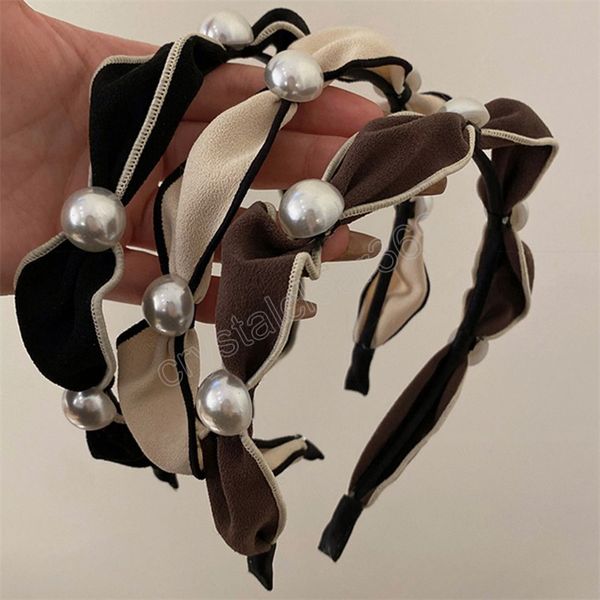 retro pearl fabrics ruffled knotted hair band elegant wash face headband women girls hair accessories, Slivery;white
retro pearl fabrics ruffled knotted hair band elegant wash face headband women girls hair accessories, Slivery;white