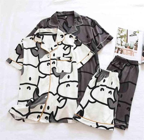 summer couple pure cotton shortsleeved shorts pajamas twopiece cute calf female loose simple home service set male 2108092620890, Black;red
summer couple pure cotton shortsleeved shorts pajamas twopiece cute calf female loose simple home service set male 2108092620890, Black;red