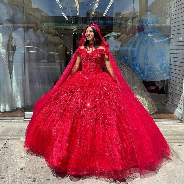 red quinceanera dresses 2023 ball gown sweet 16 dress with cape applique 3dflower pageant vestido de 15 anos quinceanera, Blue;red
red quinceanera dresses 2023 ball gown sweet 16 dress with cape applique 3dflower pageant vestido de 15 anos quinceanera, Blue;red