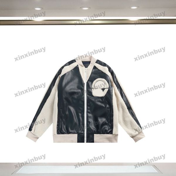 xinxinbuy men designer jacket coats woolen 23ss panelled leather fabric towel embroidery long sleeve cotton women black m-2xl, Black;brown
xinxinbuy men designer jacket coats woolen 23ss panelled leather fabric towel embroidery long sleeve cotton women black m-2xl, Black;brown