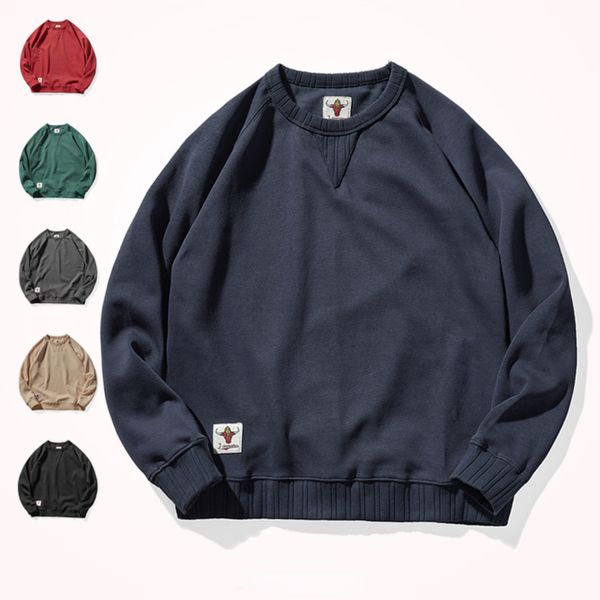 men's hoodies sweatshirts autumn solid color crewneck sweater raglan sleeves japanese fashion retro wild casual long sleeve 230721, Black
men's hoodies sweatshirts autumn solid color crewneck sweater raglan sleeves japanese fashion retro wild casual long sleeve 230721, Black
