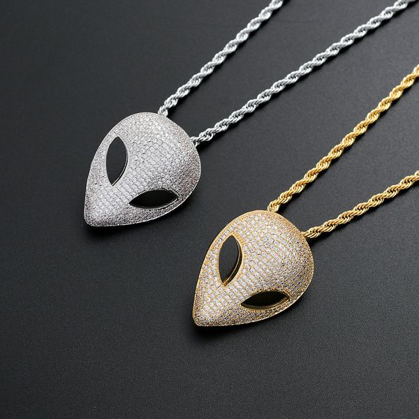 hip hop men rapper shiny diamond pendant gold necklace alien mask pendant micro-inset full zircon jewelry night club sweater rope chain twis, Silver
hip hop men rapper shiny diamond pendant gold necklace alien mask pendant micro-inset full zircon jewelry night club sweater rope chain twis, Silver