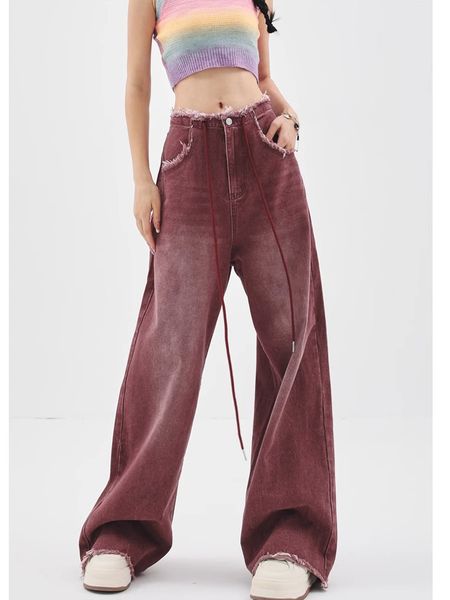 women's jeans y2k women vintage baggy straight wide leg loose raw edge drawstring lace up cargo pants oversize denim trousers 230721, Blue
women's jeans y2k women vintage baggy straight wide leg loose raw edge drawstring lace up cargo pants oversize denim trousers 230721, Blue