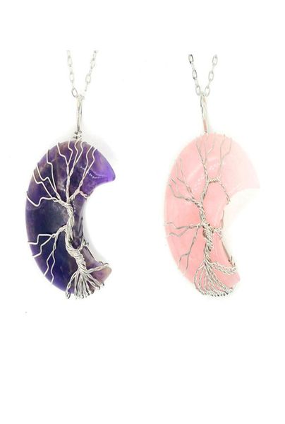 jln crescent moon shape wrapped life tree gemstone pendant amethyst tiger eye quartz stone charm with brass chain necklace gift for women177, Silver
jln crescent moon shape wrapped life tree gemstone pendant amethyst tiger eye quartz stone charm with brass chain necklace gift for women177, Silver