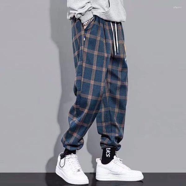 men's pants 2023 vintage harajuku plaid men streetwear joggers sport sweatpants wide leg ankle length trousers techwear clothes, Black
men's pants 2023 vintage harajuku plaid men streetwear joggers sport sweatpants wide leg ankle length trousers techwear clothes, Black