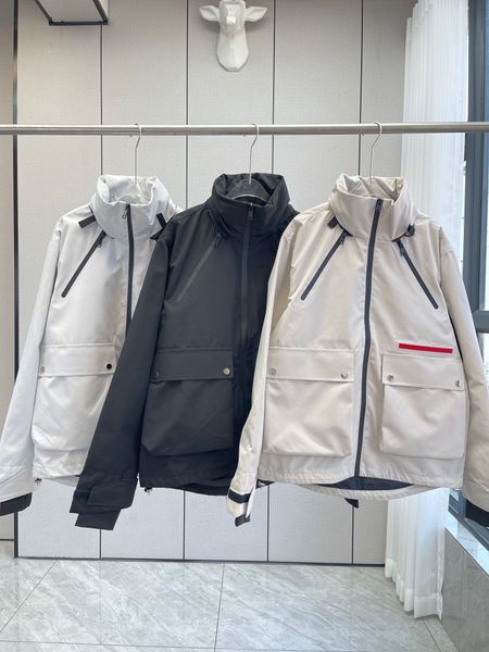 designer jackets fashion large pockets splicing design handsome outdoor windbreaker brand luxury mens jackets, Black;brown
designer jackets fashion large pockets splicing design handsome outdoor windbreaker brand luxury mens jackets, Black;brown
