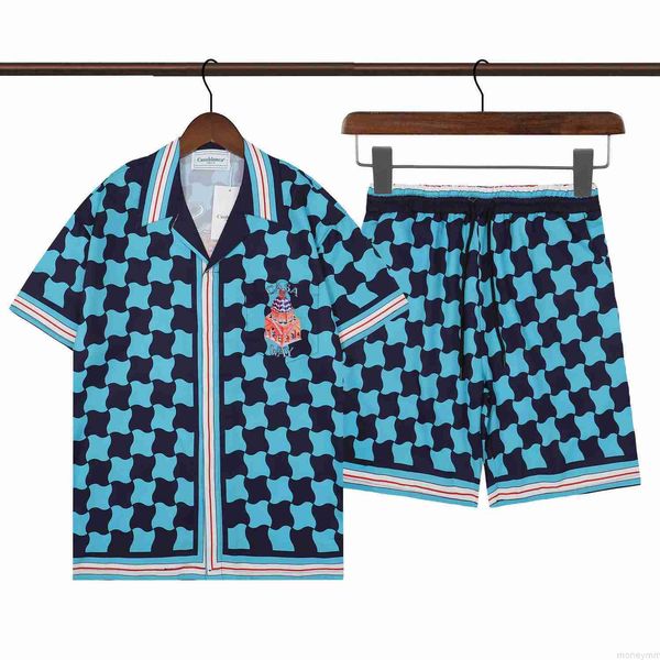 casa designer fashion clothing shirts tracksuits casablanca 2023 blue printed plaid casual short sleeve shirt set for men women, White;black
casa designer fashion clothing shirts tracksuits casablanca 2023 blue printed plaid casual short sleeve shirt set for men women, White;black