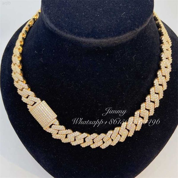 15mm 22inch two row 10k real gold miami hip hop jewelry big iced out vvs1 moissanite cuban link chain, Silver
15mm 22inch two row 10k real gold miami hip hop jewelry big iced out vvs1 moissanite cuban link chain, Silver