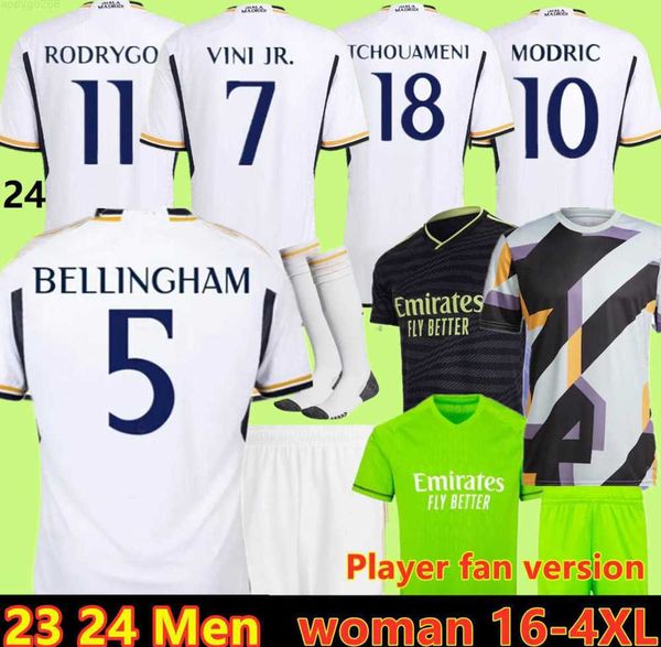 23 24 fans player version soccer jerseys benzema real madrids 2023 2024 modric camiseta vini jr camavinga tchouameni football shirt kids soc, White;black
23 24 fans player version soccer jerseys benzema real madrids 2023 2024 modric camiseta vini jr camavinga tchouameni football shirt kids soc, White;black