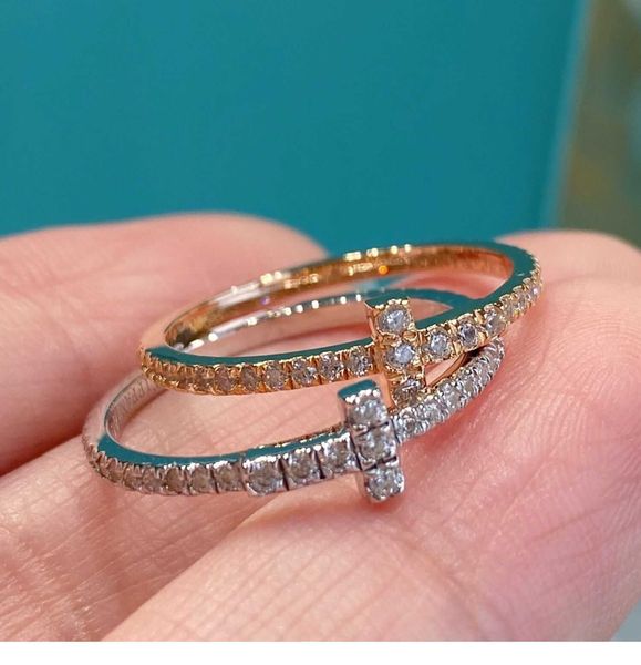 high version tiffay full diamond t1 ring s925 sterling silver plated 18k gold narrow row stacked fashion female 
high version tiffay full diamond t1 ring s925 sterling silver plated 18k gold narrow row stacked fashion female