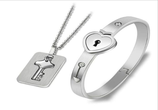 jewelry sets stainless steel jewelry set lover lock bangle bracelet key pendant necklace ne9666543571, Silver
jewelry sets stainless steel jewelry set lover lock bangle bracelet key pendant necklace ne9666543571, Silver
