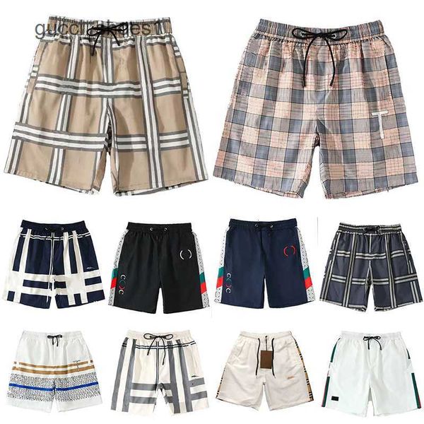 

designer mens shorts beach pants european and american style brand trend classic simple checkered loose large women's same style, White;black