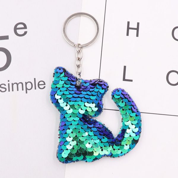 cute kitten sequin keychain reflective double-sided sequin cat shape bag car keychain pendant, Silver
cute kitten sequin keychain reflective double-sided sequin cat shape bag car keychain pendant, Silver