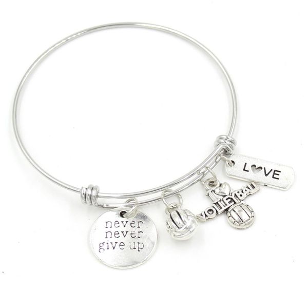 new arrival wholesale stainless steel bangle volleyball bracelet zinc alloy i love volleyball charms bracelet&bangle jewelry gifts9247350, Golden;silver
new arrival wholesale stainless steel bangle volleyball bracelet zinc alloy i love volleyball charms bracelet&bangle jewelry gifts9247350, Golden;silver