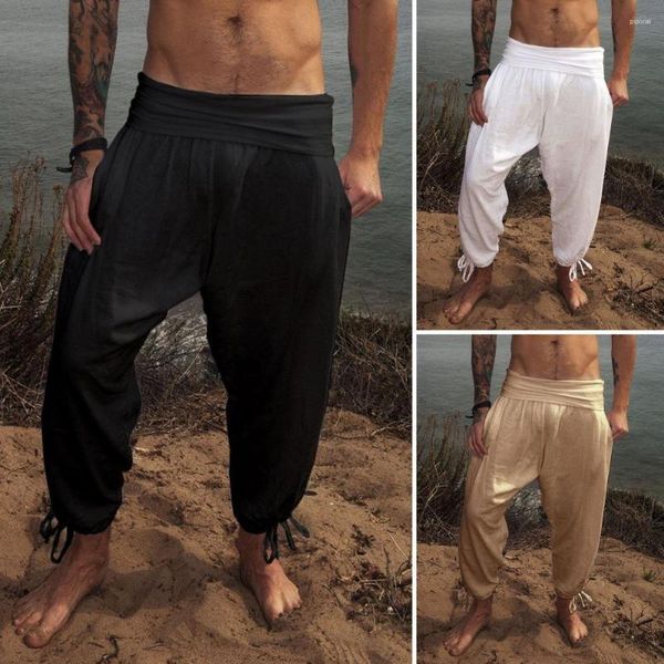 men's pants lady soft trousers vintage solid color with wide waistband ankle-banded design breathable casual for beach, Black
men's pants lady soft trousers vintage solid color with wide waistband ankle-banded design breathable casual for beach, Black