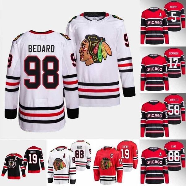 98 connor bedard reverse retro hockey jersey 71 taylor hall 19 jonathan toews 90 tyler johnson 88 patrick kane seth jones murphy bobby hull, Black;red
98 connor bedard reverse retro hockey jersey 71 taylor hall 19 jonathan toews 90 tyler johnson 88 patrick kane seth jones murphy bobby hull, Black;red