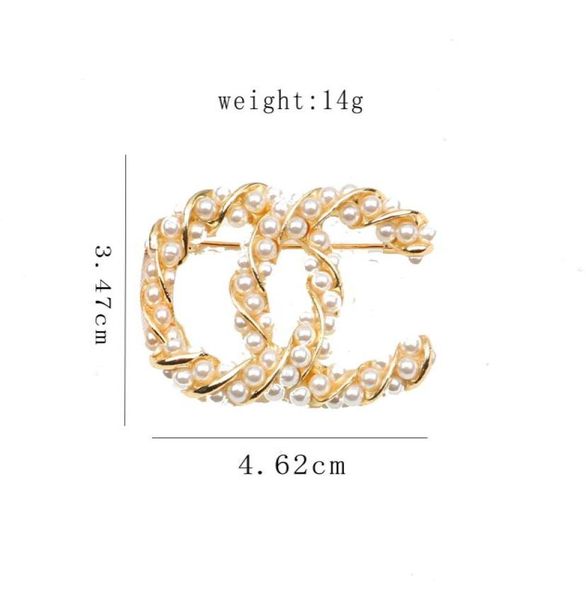 new style famous brand designer fashion double letter gold silver multicolor pearl pins brooches women rhinestone brooch suit pin 9315026, Gray
new style famous brand designer fashion double letter gold silver multicolor pearl pins brooches women rhinestone brooch suit pin 9315026, Gray