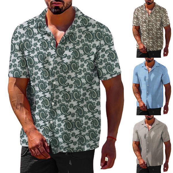 2023 men's casual shirts new shirt short sleeve male summer resort beach leisure blouse, White;black
2023 men's casual shirts new shirt short sleeve male summer resort beach leisure blouse, White;black
