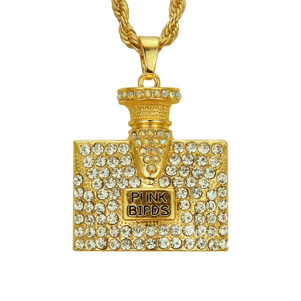 hip hop rapper shiny diamond pendant gold necklace perfume bottle pendant micro-inset zircon jewelry 60cm night club accessory sweater twist, Silver
hip hop rapper shiny diamond pendant gold necklace perfume bottle pendant micro-inset zircon jewelry 60cm night club accessory sweater twist, Silver