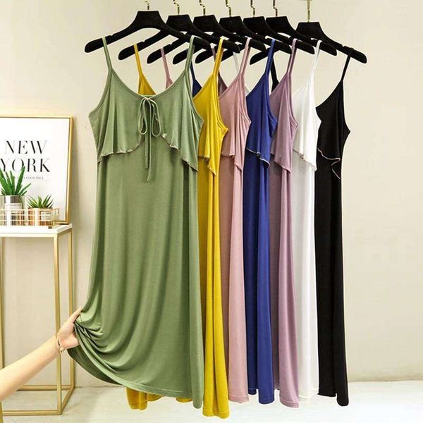 modal spaghetti dress for women in summer thin sleeveless large size loose princess casual bottom, Black;gray
modal spaghetti dress for women in summer thin sleeveless large size loose princess casual bottom, Black;gray