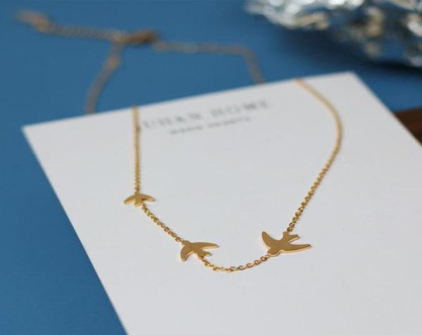 pendant necklaces yun ruo 2021 vintage 18 k gold three little swallow necklace woman jewelry fashion titanium steel accessory neve3088400, Silver
pendant necklaces yun ruo 2021 vintage 18 k gold three little swallow necklace woman jewelry fashion titanium steel accessory neve3088400, Silver