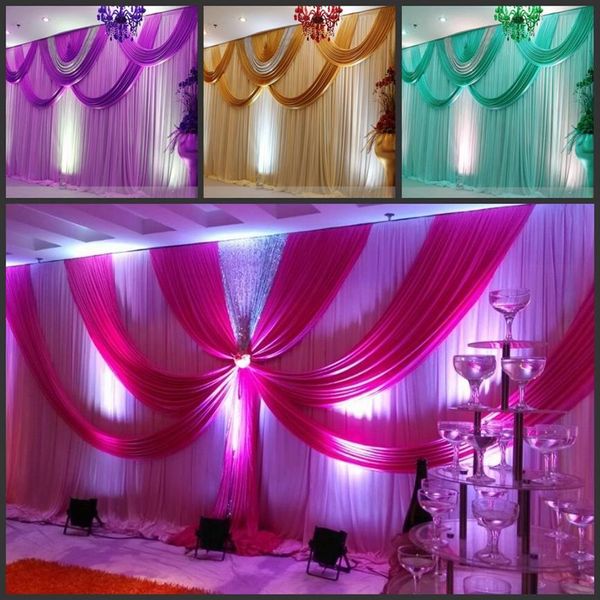 

special offer 10ftx20ft sequin wedding backdrop curtain with swag backdrop wedding decoration romantic ice silk stage curtains309e