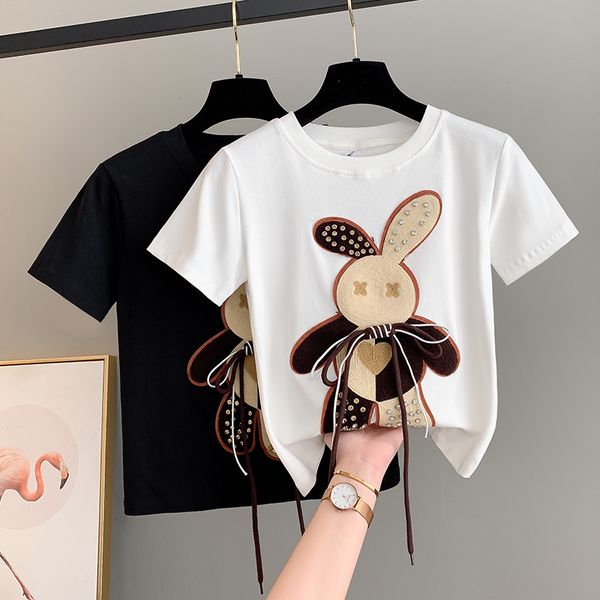 women's t-shirt summer casual cartoon print round neck short sleeve loose t-shirts women's fashion oversized y2k patchwork baggy t, White
women's t-shirt summer casual cartoon print round neck short sleeve loose t-shirts women's fashion oversized y2k patchwork baggy t, White