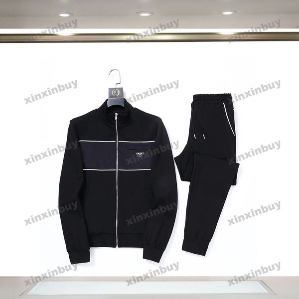 xinxinbuy men designer coat jacket paris metal triangle label panelled sets tracksuit long sleeve women blue m-3xl, Black;brown
xinxinbuy men designer coat jacket paris metal triangle label panelled sets tracksuit long sleeve women blue m-3xl, Black;brown