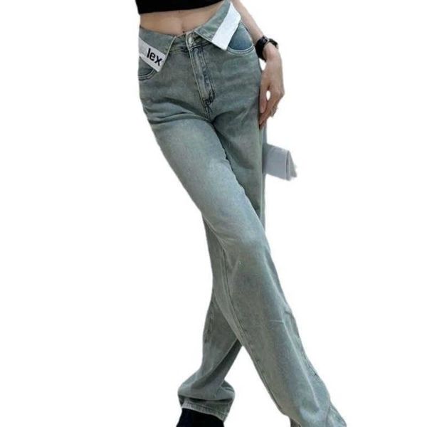 23ss jeans reverse waist white ribbon trendy jeans distressed washed polished denim pants design pants high-end womens denim trousers, Blue
23ss jeans reverse waist white ribbon trendy jeans distressed washed polished denim pants design pants high-end womens denim trousers, Blue