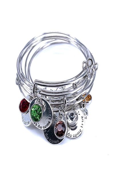 65mm adjustable steel bangle birthstone wish do come true love charm bracelet jewelry for women girl gift b181009662120, Golden;silver
65mm adjustable steel bangle birthstone wish do come true love charm bracelet jewelry for women girl gift b181009662120, Golden;silver