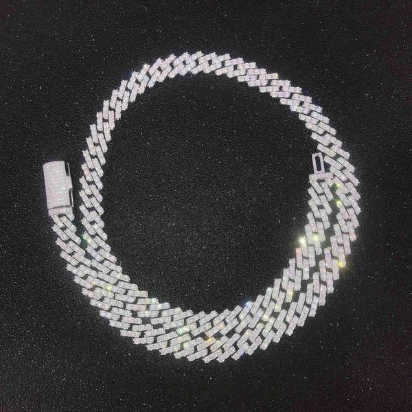 10mm wide hip hop bling iced out jewelry for men women vvs moissanite cuban link chain, Silver
10mm wide hip hop bling iced out jewelry for men women vvs moissanite cuban link chain, Silver
