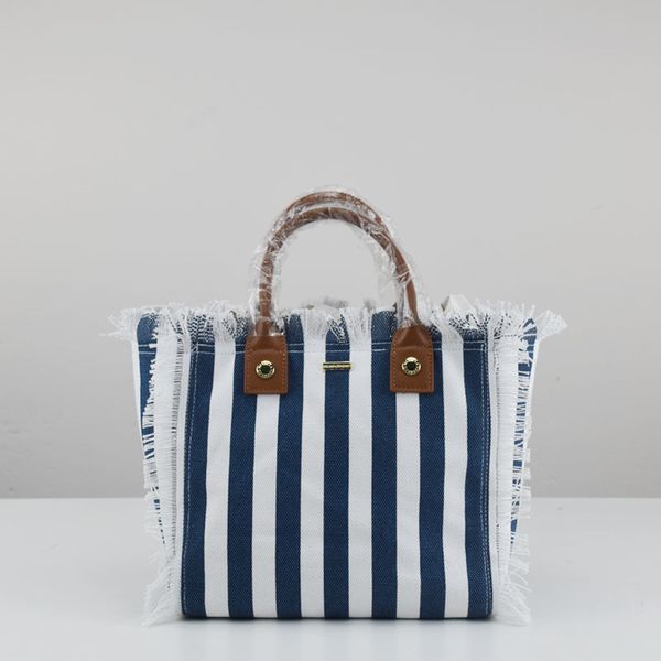 evening bags summer women leather handle small striped tassel canvas handbag beach bag 230721
evening bags summer women leather handle small striped tassel canvas handbag beach bag 230721