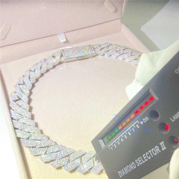 white gold plated iced out cuban link vvs moissanite cuban link chain necklace diamond cuban chain, Silver
white gold plated iced out cuban link vvs moissanite cuban link chain necklace diamond cuban chain, Silver