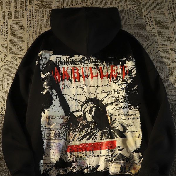 men's hoodies sweatshirts american retro autumn and winter niche design cotton sweater men women with the same style couple plus velvet, Black
men's hoodies sweatshirts american retro autumn and winter niche design cotton sweater men women with the same style couple plus velvet, Black