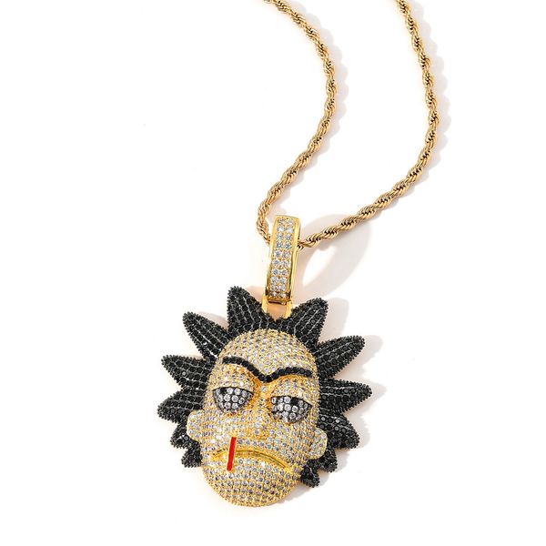 hip hop men rapper shiny diamond pendant gold necklace rick and morty characters pendant micro-inset zircon jewelry night club sweater rope, Silver
hip hop men rapper shiny diamond pendant gold necklace rick and morty characters pendant micro-inset zircon jewelry night club sweater rope, Silver