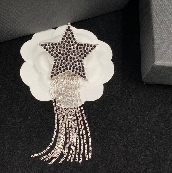 designer brooch for men women fashion tassel chain star pendant diamond brooches suit pin clothing jewelry with box, Gray
designer brooch for men women fashion tassel chain star pendant diamond brooches suit pin clothing jewelry with box, Gray